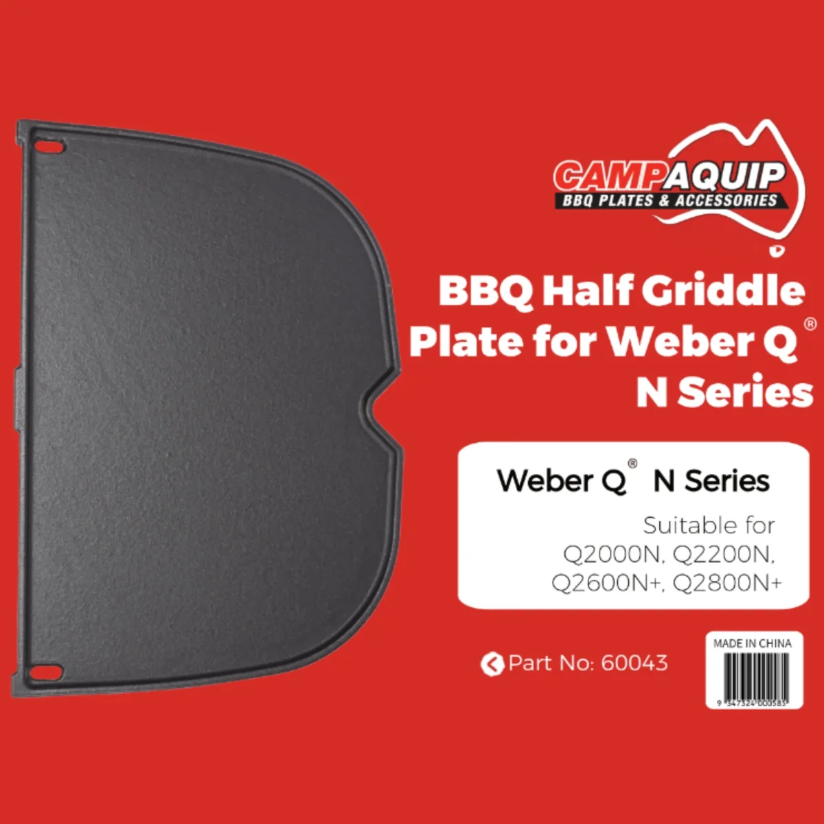 Half Griddle Plate for Weber Q N (Q2000N, Q2200N, Q2600N+, Q2800N+) - 60043 - Image 6