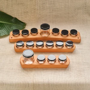 Sculpted Wooden Paint Jar Holders with Glass Jars & Metal Lids