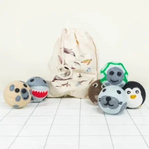 Net Zero Wool Dryer Balls - Pack of 6 Handmade Anti Static Marine Dryer Balls